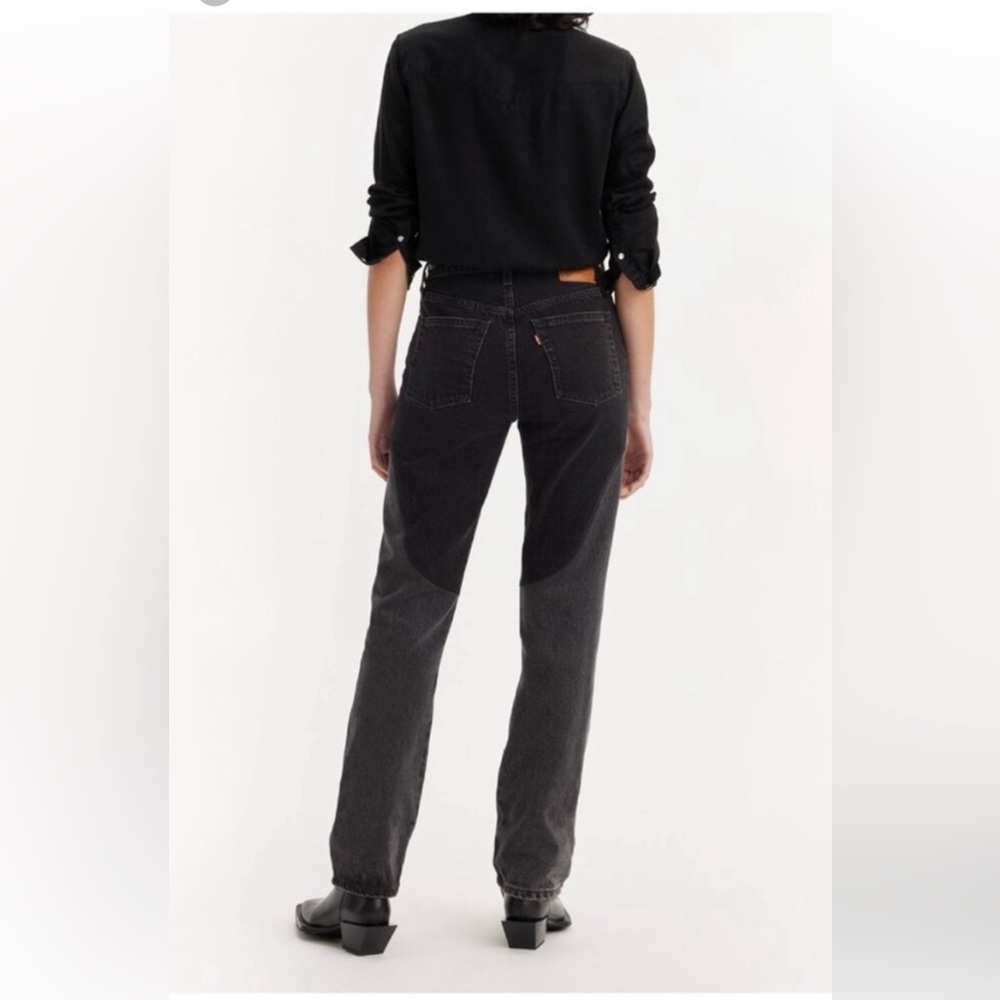 LEVI'S PREMIUM WOMEN'S 501® ORIGINAL OFF TO THE RANCH HIGH RISE CHAP JEANS - Picture 4 of 5